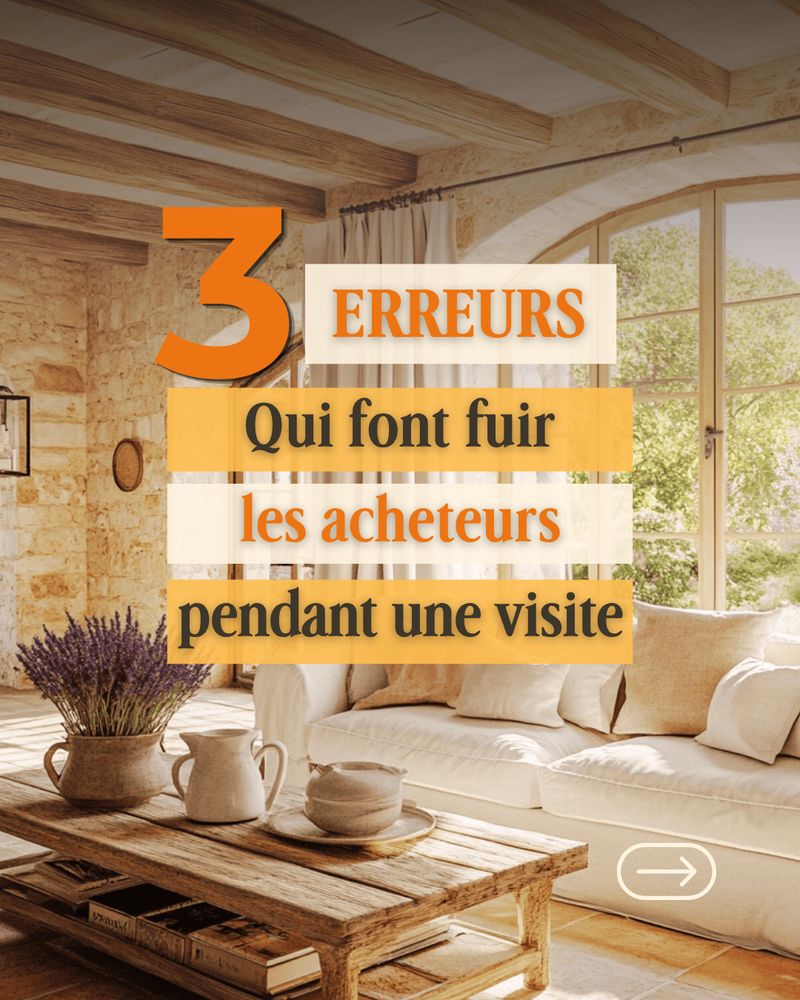 Carrousel Instagram « 3 erreurs qui font fuir les acheteurs » créé pour EP-Patrimoine Immobilier